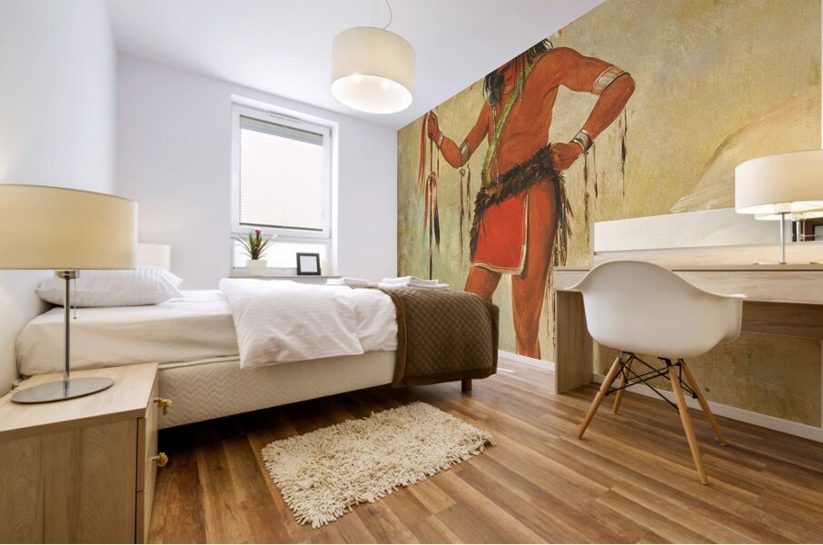 Cáh-Be-Múb-Bee He Who Sits Everywhere a Brave 1835 Mural print