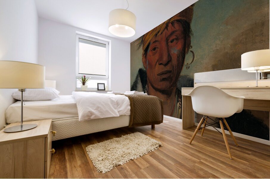 Ah-Yaw-Ne-Tak-Oár-Ron a Warrior 1831 Mural print