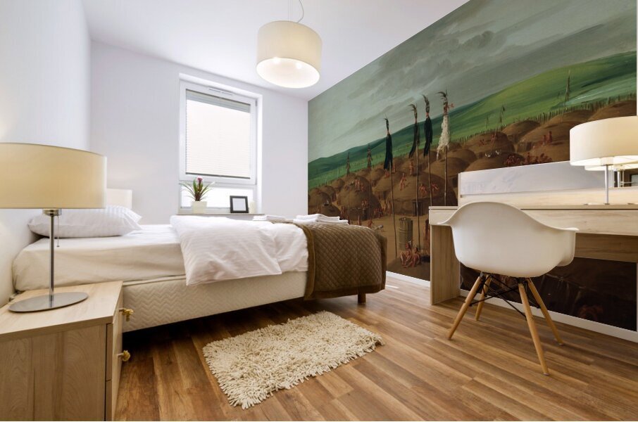 Bird’s-Eye View of The Mandan Village 1800 Miles Above St. Louis 1837-1839 Mural print