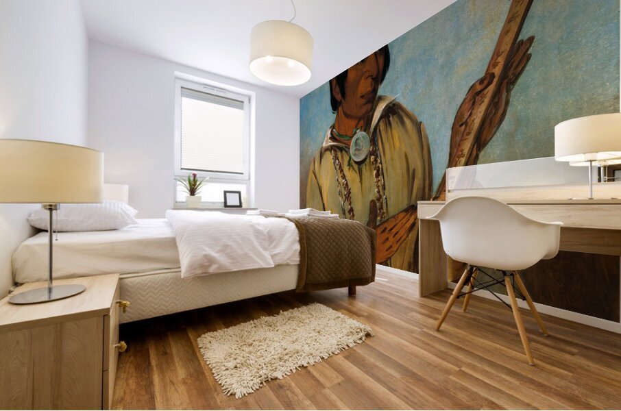 Ma-Shée-Na Elk’s Horns a Subchief 1830 Mural print