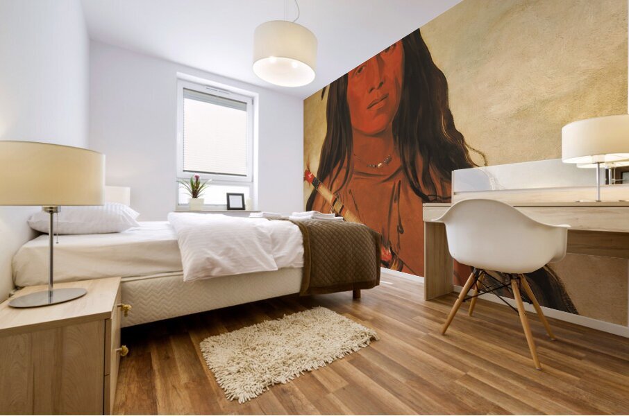 Né-Hee-Ó-Ee-Wóo-Tis Wolf On The Hill Chief of The Tribe 1832 Mural print