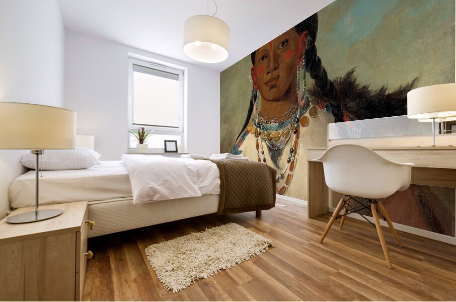 Tís-Se-Wóo-Na-Tís She Who Bathes Her Knees Wife of The Chief 1832 Mural print