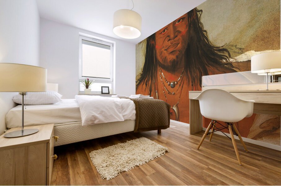 Ta-Wáh-Que-Nah Mountain of Rocks Second Chief of The Tribe 1834 Mural print