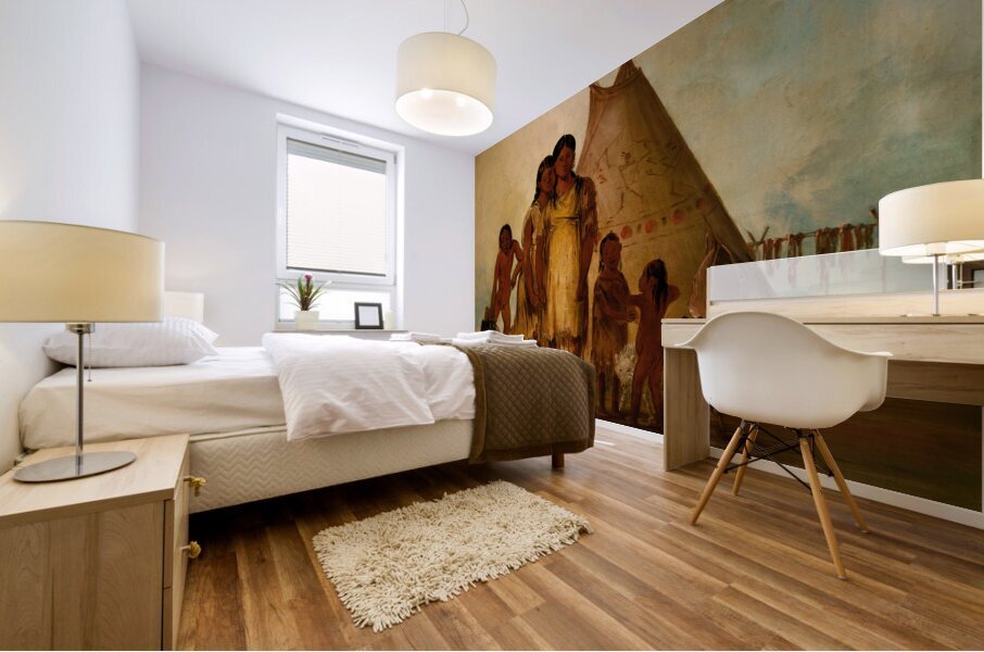 Two Comanche Girls 1834 Mural print