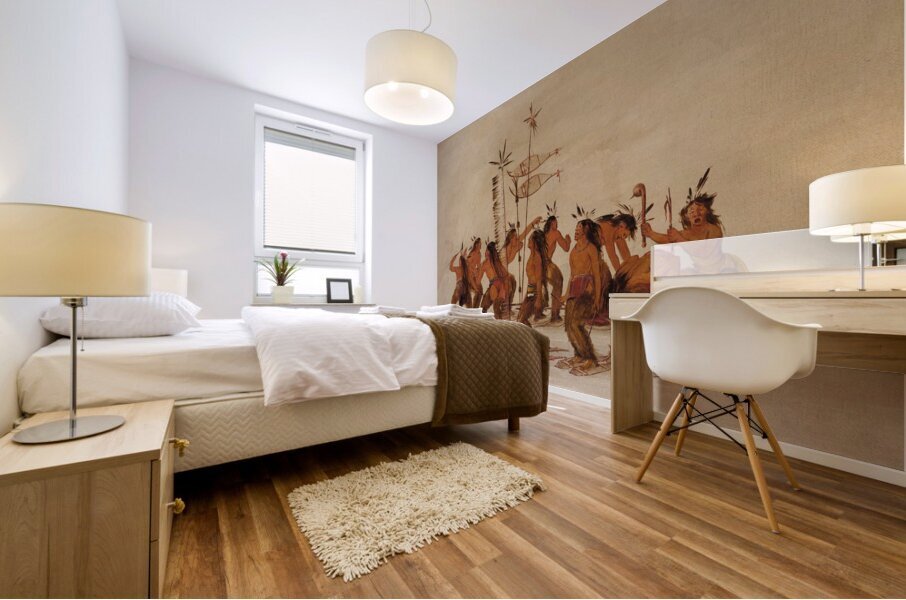 Snowshoe Dance At The First Snowfall 1835-1837 Mural print