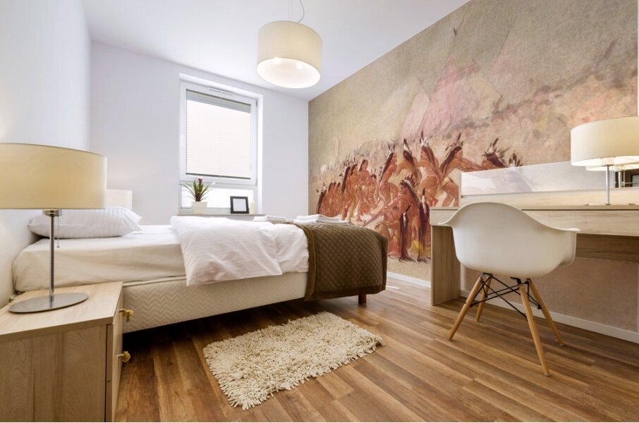 Pipe Dance Assiniboine 1835-1837 Mural print