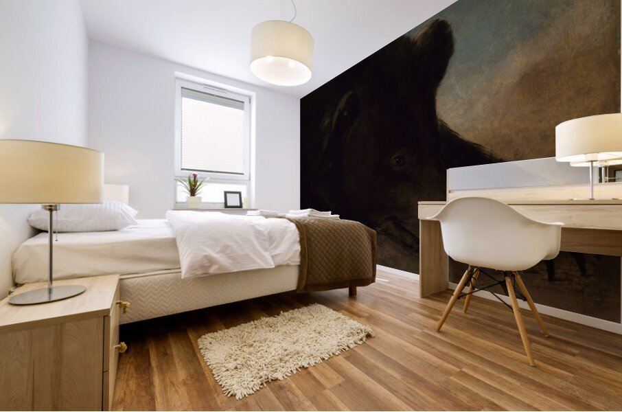 Portraits of a Grizzly Bear and Mouse Life Size 1846-1848 Mural print