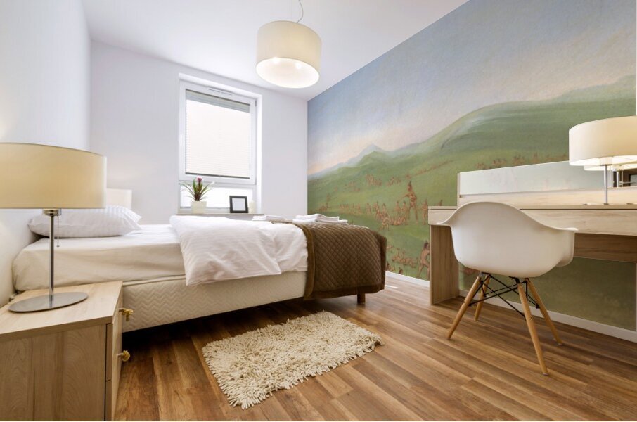 Sham Fight Mandan Boys 1832-1833 Mural print