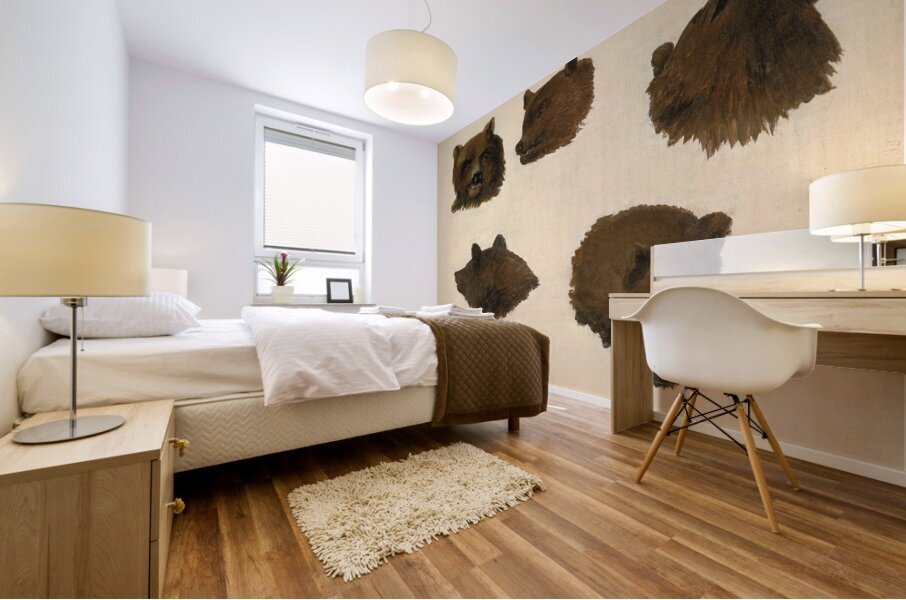 Portraits of Two Grizzly Bears From Life 1839-1840 Mural print