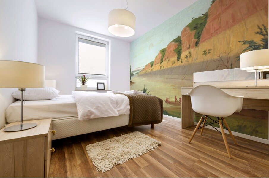 South Side Of Buffalo Island Showing Buffalo Berries In The Foreground 1832 Mural print