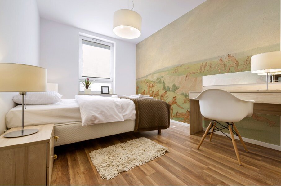 Mandan Attacking A Party Of Arikara 1832-1833 Mural print