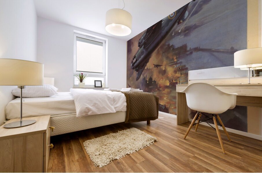 A Raid by ‘Hudsons’ of the Coastal Command on German Shipping at Aalesund Mural print