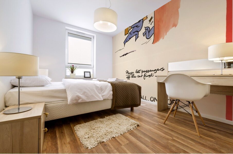 Please Let Passengers off the Car First – After All One of Them Might be You!! Mural print