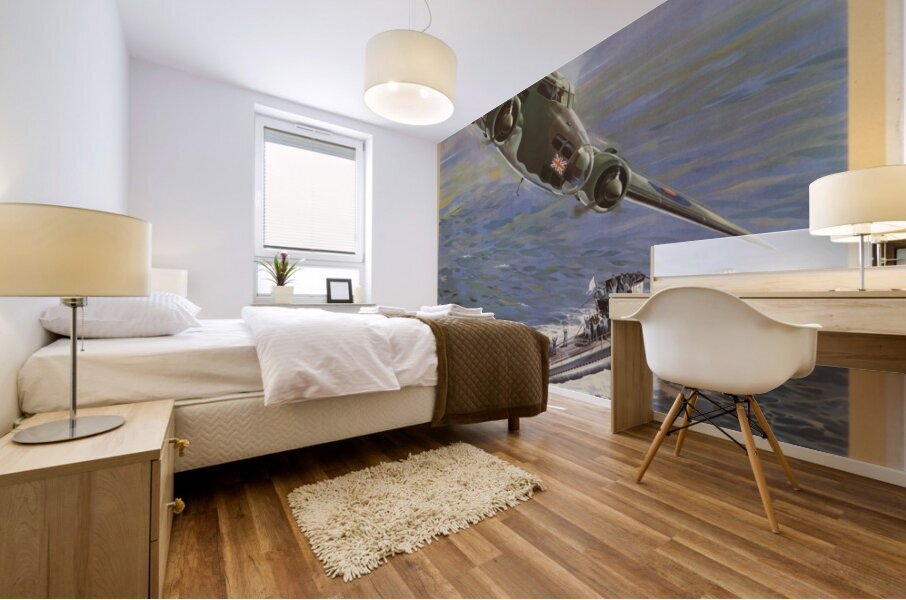 The Capture of the German Submarine U 570 by a Lockheed ‘Hudson’ of the British Coastal Command – Back Them Up! Mural print