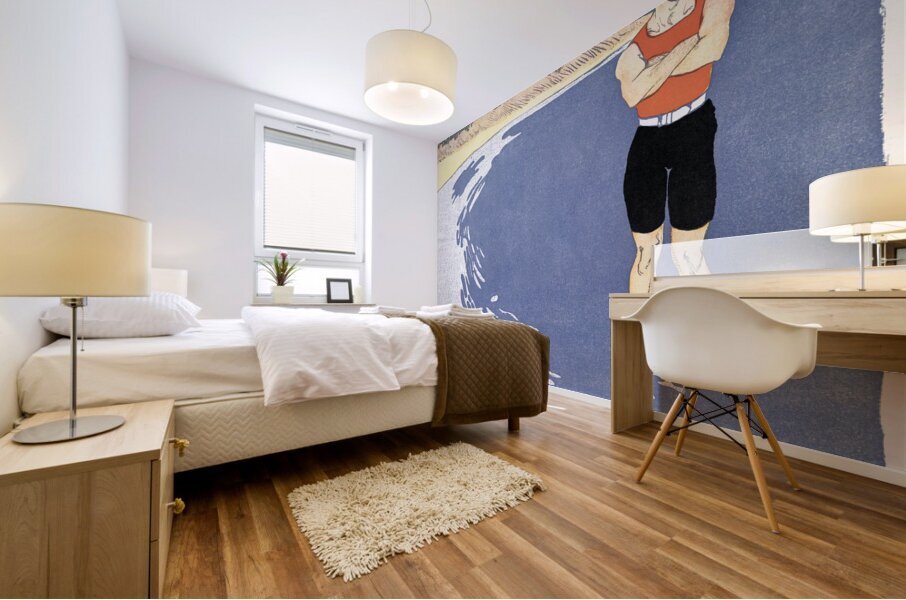 Man standing in the sea 1899 by Edward Penfield Mural print