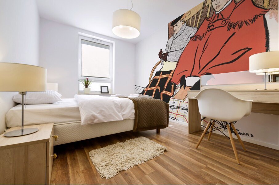 Man and woman sitting together 1897 by Edward Penfield Mural print