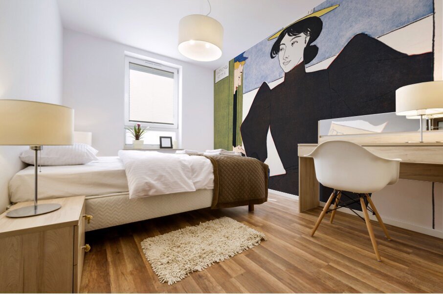 Woman picking up bathing suits 1895 by Edward Penfield Mural print