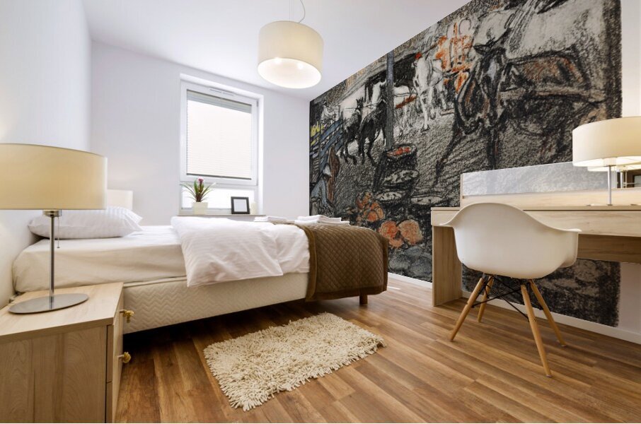 A busy scene of a market by Edward Penfield 1866-1925 Mural print