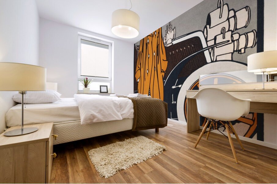 Woman and a vintage car 1903 by Edward Penfield Mural print