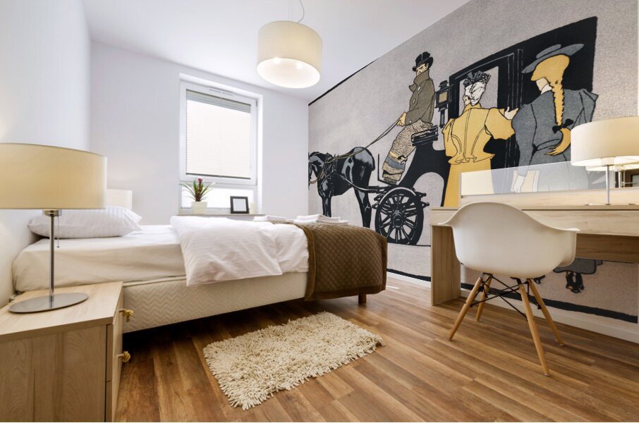 Horse carriage 1898 by Edward Penfield Mural print