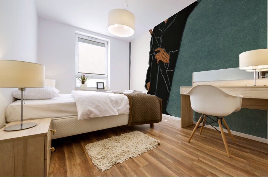 Man with walking stick and woman 1896 by Edward Penfield Mural print