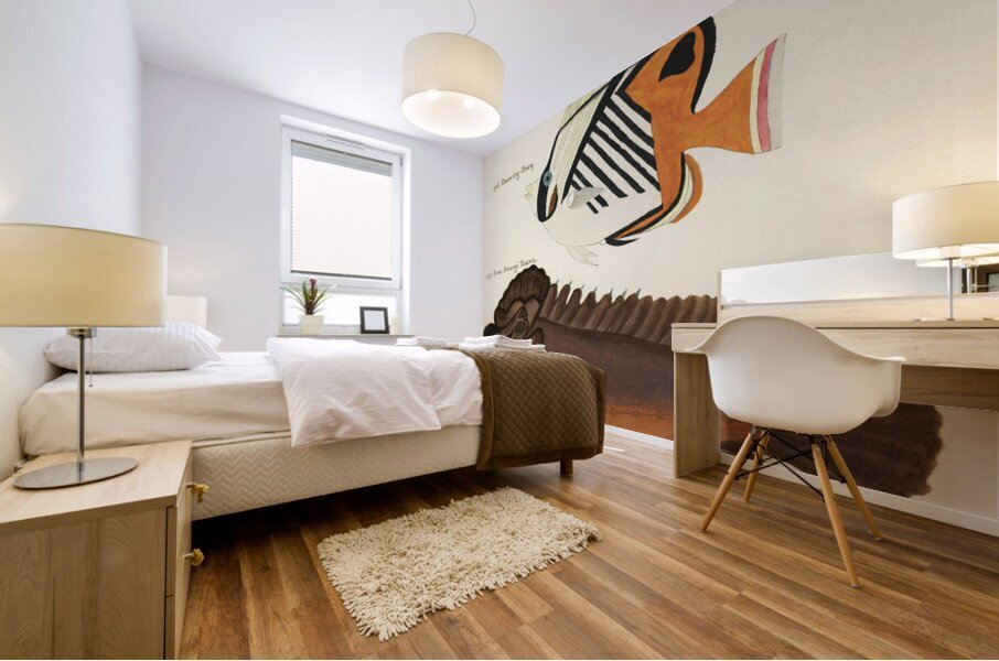 Colourful and surreal illustrations of fishes found in Moluccas Indonesia and the East Indies by Louis Renard 1678 -1746 from Histoire naturelle des plus rares curiositez de la mer des Indes 1754. Mural print