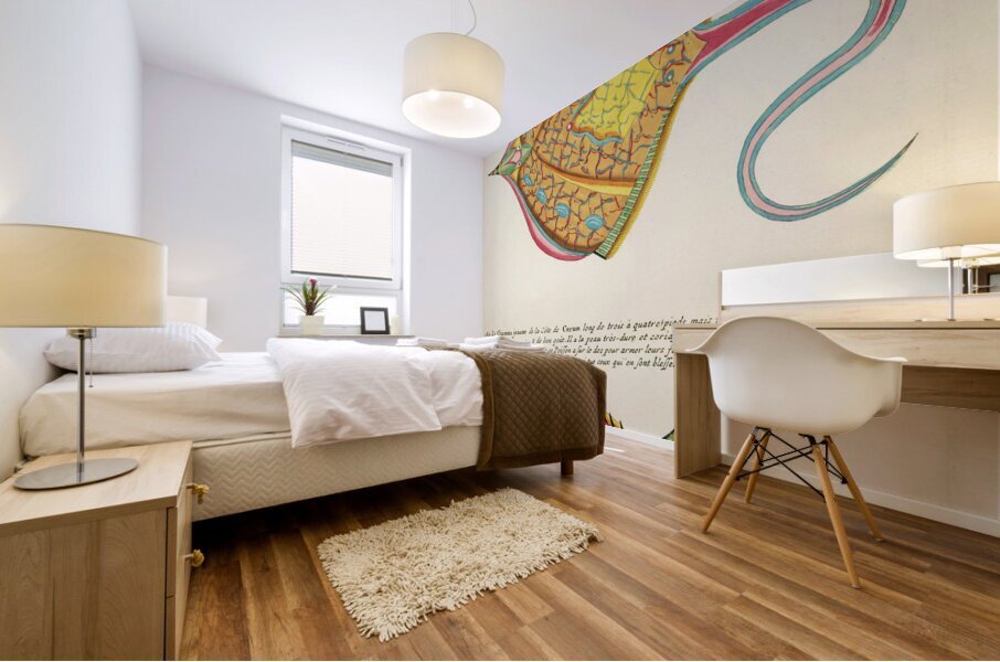 Colourful and surreal illustrations of fishes found in Moluccas Indonesia and the East Indies by Louis Renard 1678 -1746 from Histoire naturelle des plus rares curiositez de la mer des Indes 1754. Mural print