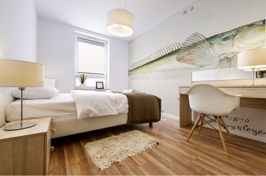 Antique fish crapatulus novaezealandiae sand stargazer South Pacific Fishes by Frank Edward Clarke 1849-1899.  Mural print