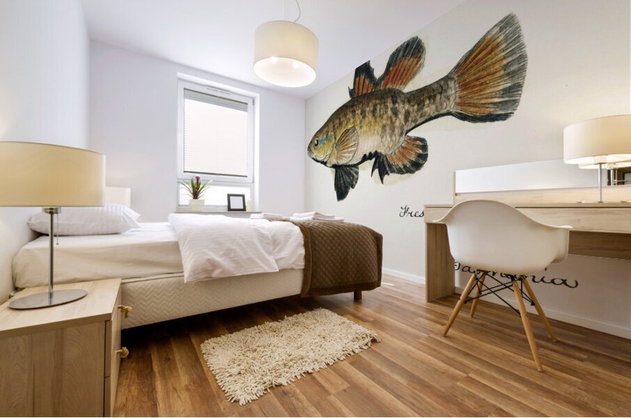 Antique Flyfish South Pacific Fishes by Frank Edward Clarke 1849-1899.  Mural print