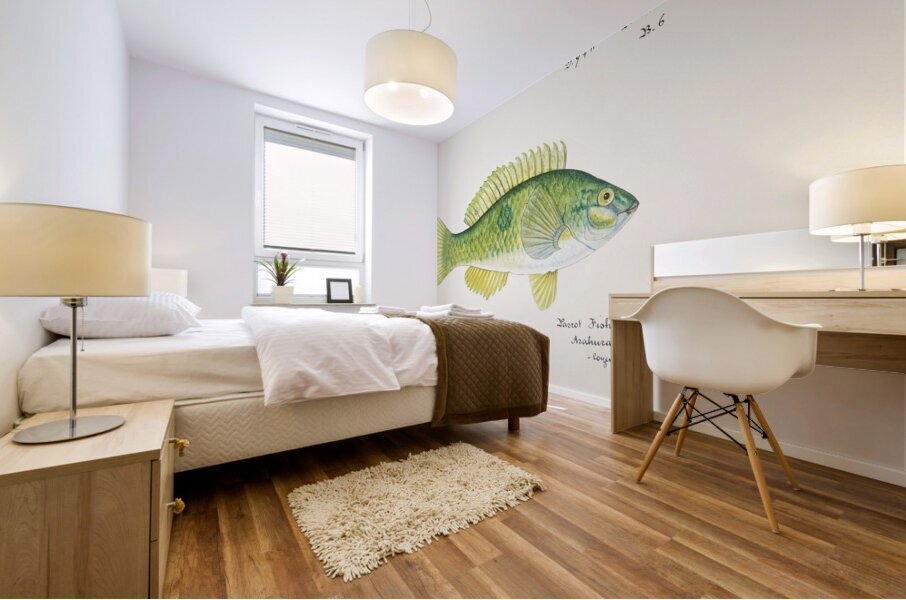 Antique fish Wrasse South Pacific Fishes by Frank Edward Clarke 1849-1899.  Mural print