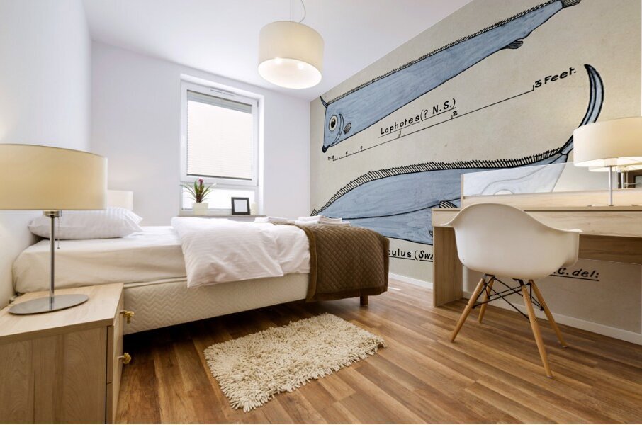 Antique fish Crested Bandfish South Pacific Fishes by Frank Edward Clarke 1849-1899.  Impression murale