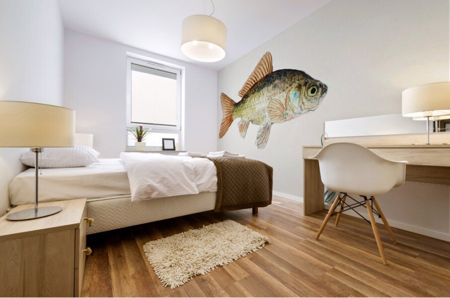 Antique fish Goldfish South Pacific Fishes by Frank Edward Clarke 1849-1899.  Mural print