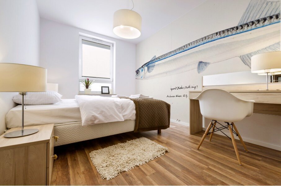 Antique fish Hyporhamphus Melanochir South Pacific Fishes by Frank Edward Clarke 1849-1899.  Mural print