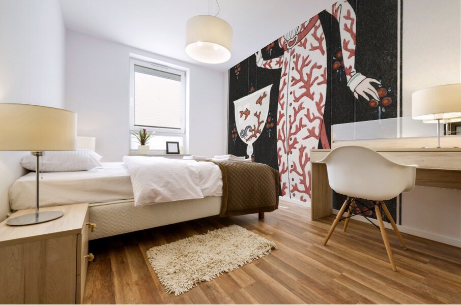 Costumes Parisiens: Grande robe du soir from Journal des Dames et des Modes 1913 fashion illustration  by George Barbier.  Mural print