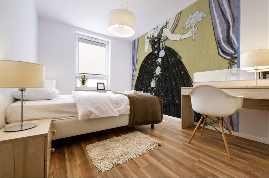 Mme Ida Rubinstein dans La Dame aux Cam&eacutelias 1923 fashion illustration  by George Barbier.  Mural print