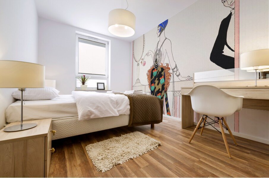 Laissez-moi-feule! from Les Feuillets dArt 1919 fashion illustration by George Barbier. Mural print