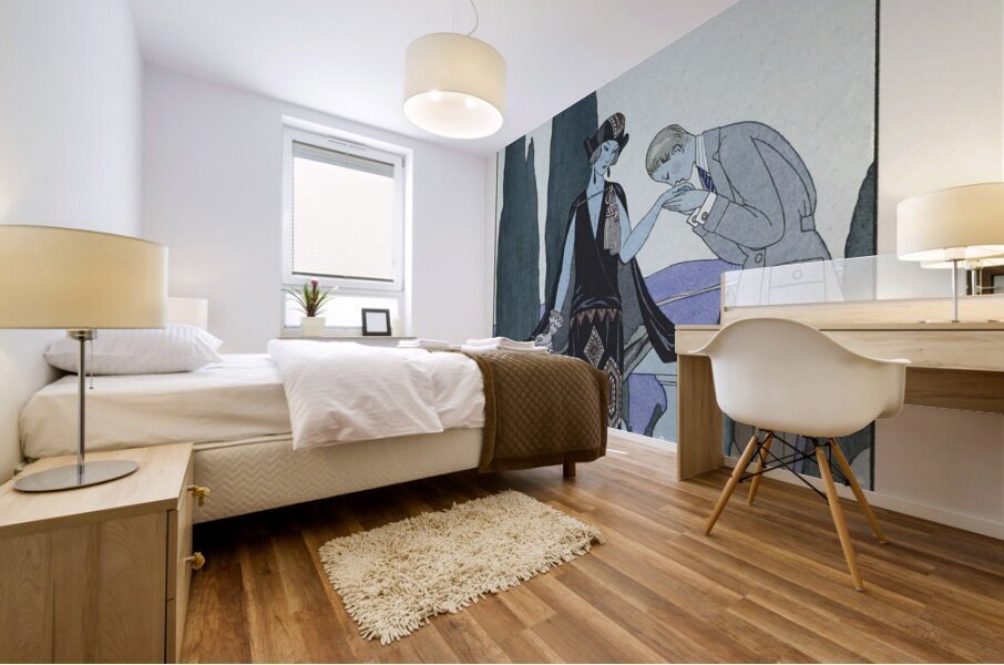 La Villa dEste: France XXe siecle 1923 fashion illustration  by George Barbier.  Mural print