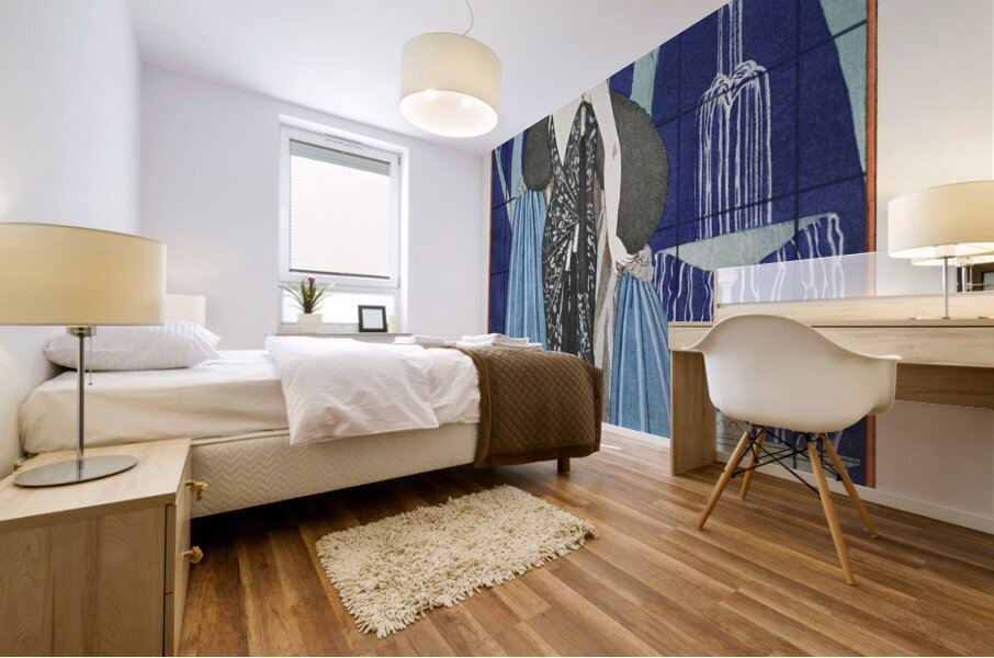 Alcyone / Robe et manteau du soir de Worth 1923 fashion illustration  by George Barbier.  Mural print