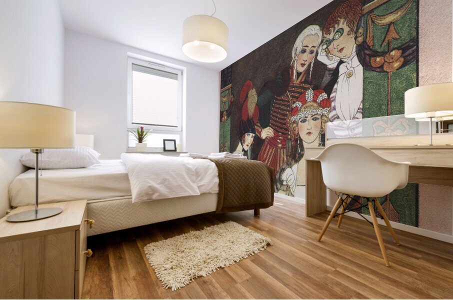 The Empire Theatre 1928 fashion illustration  by George Barbier. Mural print