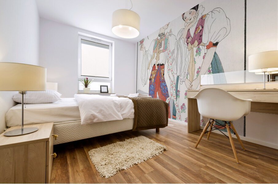 Le Coq du Village 1922 fashion illustration  by George Barbier.  Mural print