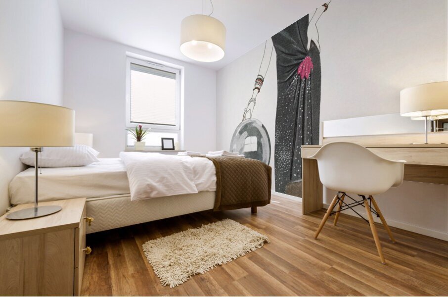 LEmpire du monde: Robe du soir de Worth from Gazette du Bon Ton. Art- Modes & Frivolit&eacutes No. 6 1924 fashion illustration  by George Barbier.  Mural print