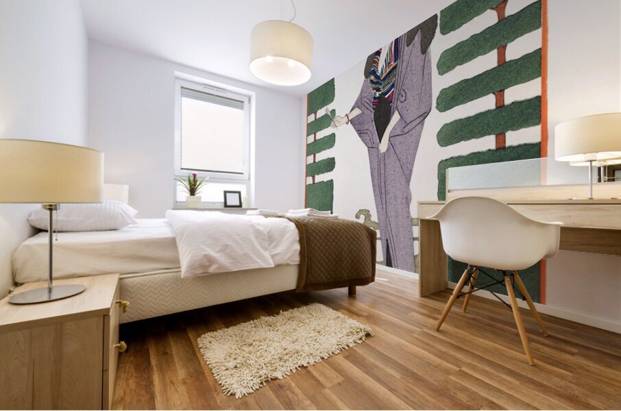 Les Colchiques 1914 fashion illustration  by George Barbier.  Mural print