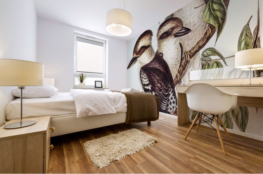 Great Brown Kingfisher Dacelo gigantic illustrated by Elizabeth Gould 1804–1841 for John Gould’s 1804-1881 Birds of Australia  Mural print