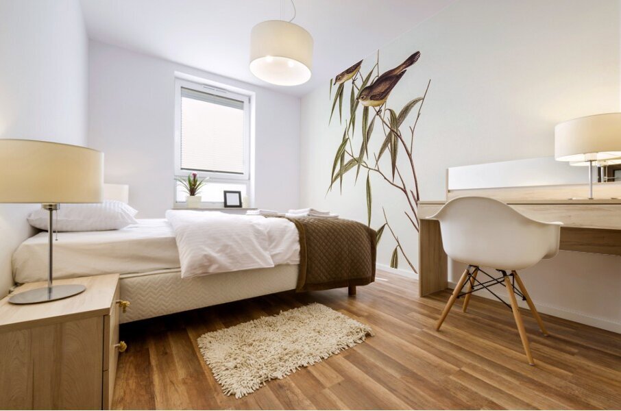 Short-billed tree tit Smicrornis brevirostris illustrated by Elizabeth Gould 1804–1841 for John Gould’s 1804-1881 Birds of Australia  Mural print