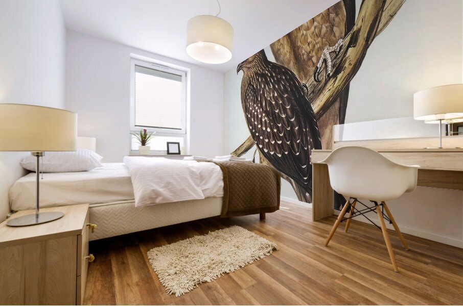 Whistling eagle illustrated by Elizabeth Gould 1804–1841 for John Gould’s 1804-1881 Birds of Australia  Mural print