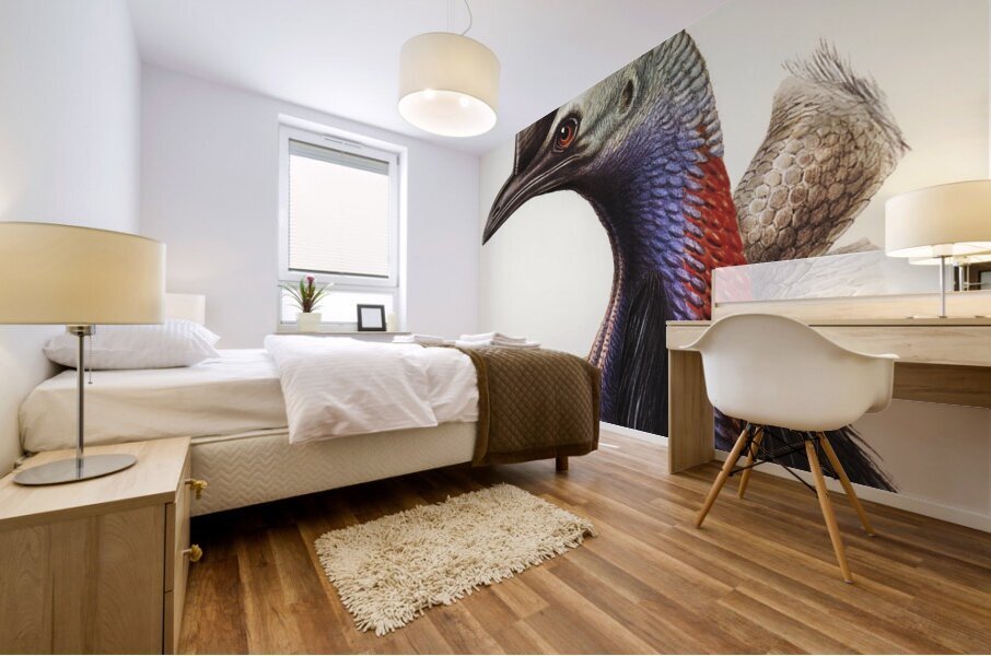 Australian Cassowary Casuarius australisillustrated by Elizabeth Gould 1804–1841 for John Gould’s 1804-1881 Birds of Australia  Mural print