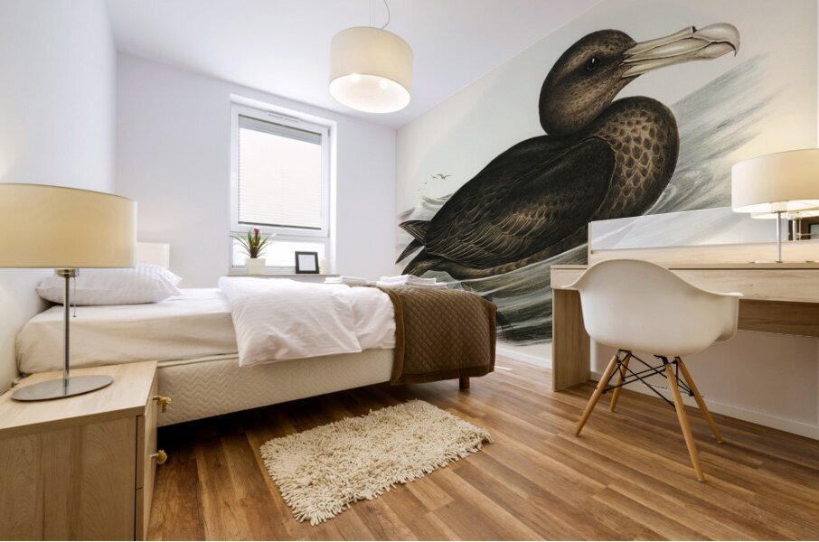 Giant Petrel Procellaria gigantea illustrated by Elizabeth Gould 1804–1841 for John Gould’s 1804-1881 Birds of Australia  Mural print