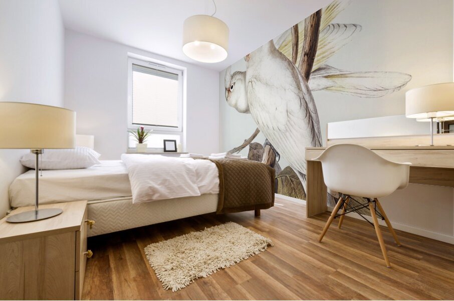 Blood-stained Cockatoo Cacatua sanguinca illustrated by Elizabeth Gould 1804–1841 for John Gould’s 1804-1881 Birds of Australia  Mural print