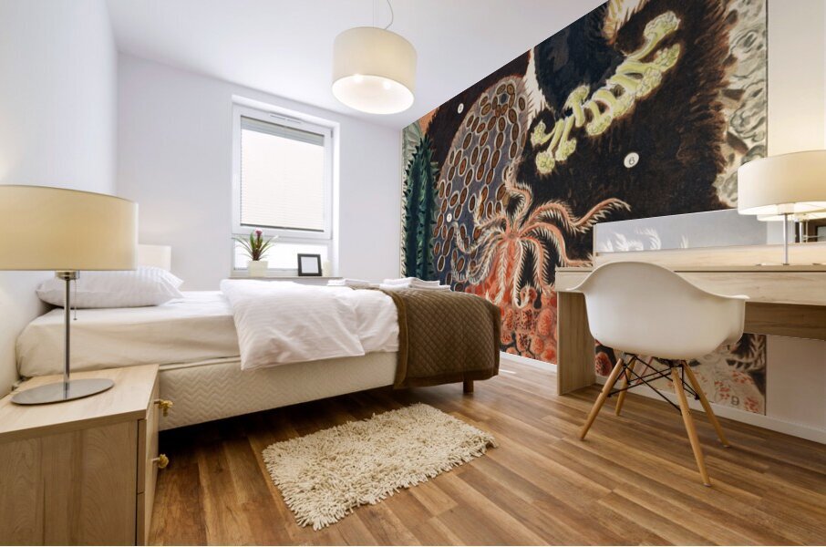 Barrier Reef Trepang or Bêche-de-Mer from The Great Barrier Reef of Australia 1893 by William Saville-Kent 1845-1908. Fig 1-2: Red fish Actinopyga obesaFig 3: Green Prickly-fish Stichopus ChloronotusFig 4: Colochirus AncepsFig 5: Holothurisa ColuberF Mural print