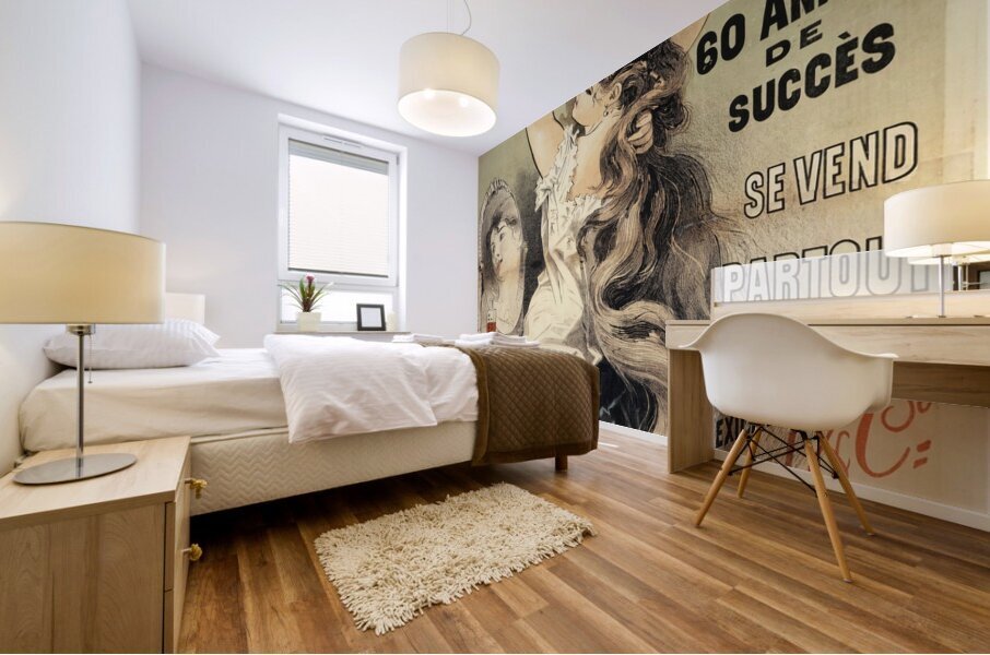 Huile De Macassar Naquet 1877 Poster by Jules Chéret Mural print